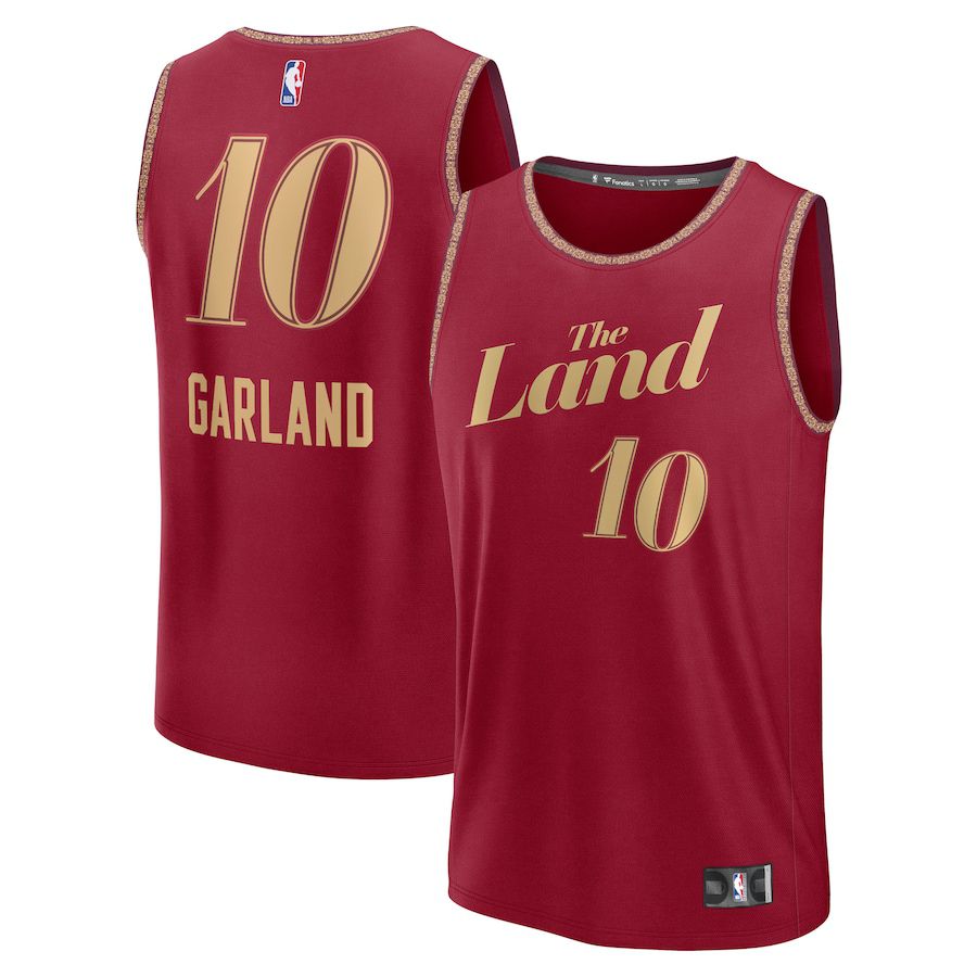 Men Cleveland Cavaliers 10 Darius Garland Fanatics Branded Wine City Edition 2023-24 Fast Break NBA Jersey